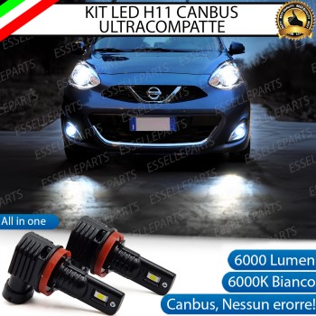 Kit Full LED H11 6000 LUMEN Canbus 6000K Fendinebbia per NISSAN MICRA MK4