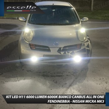 Kit Full LED H11 6000 LUMEN Canbus 6000K Fendinebbia per NISSAN MICRA MK3