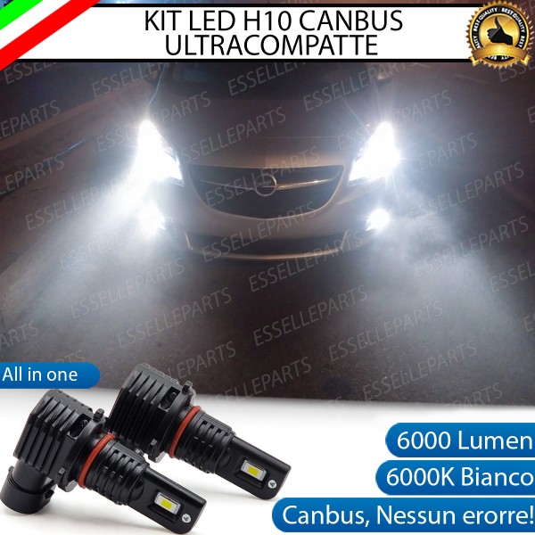 Kit Full LED H10 6000 LUMEN Canbus 6000K Bianco Fendinebbia per OPEL MERIVA B