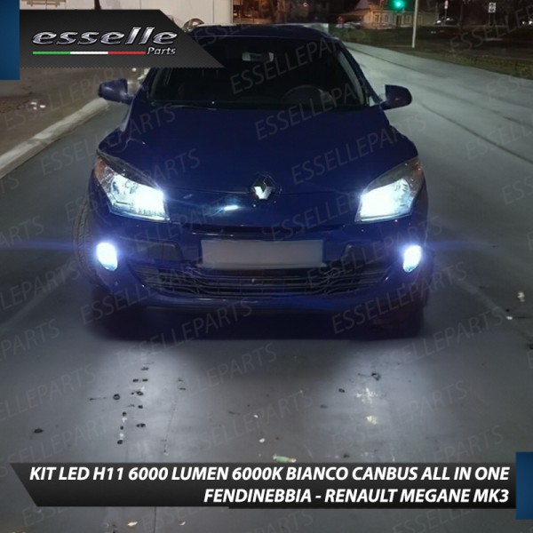 Kit Full LED H11 6000 LUMEN Canbus 6000K Fendinebbia per RENAULT MEGANE MK3