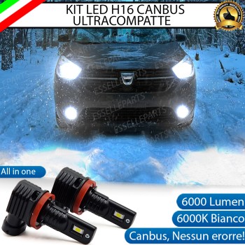 Kit Full LED H16 6000 LUMEN Canbus 6000K Bianco Fendinebbia per DACIA LODGY Kit Full LED H16 6000 LUMEN Canbus 6000K Bianco Fendinebbia per DACIA LODGY