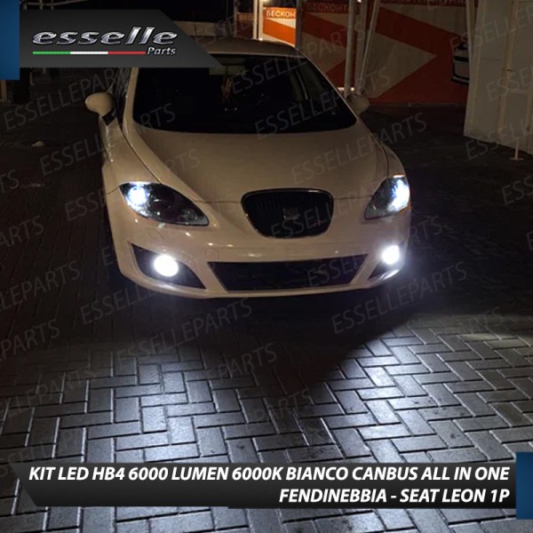 Kit Full LED HB4 6000 LUMEN Canbus 6000K Bianco Fendinebbia per SEAT LEON MK2 1P