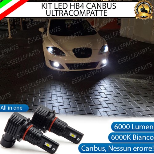 Kit Full LED HB4 6000 LUMEN Canbus 6000K Bianco Fendinebbia per SEAT LEON MK2 1P