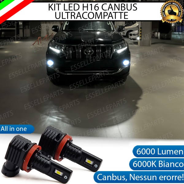 Kit Full LED H16 6000 LUMEN Canbus 6000K Bianco Fendinebbia per TOYOTA LAND CRUISER J15