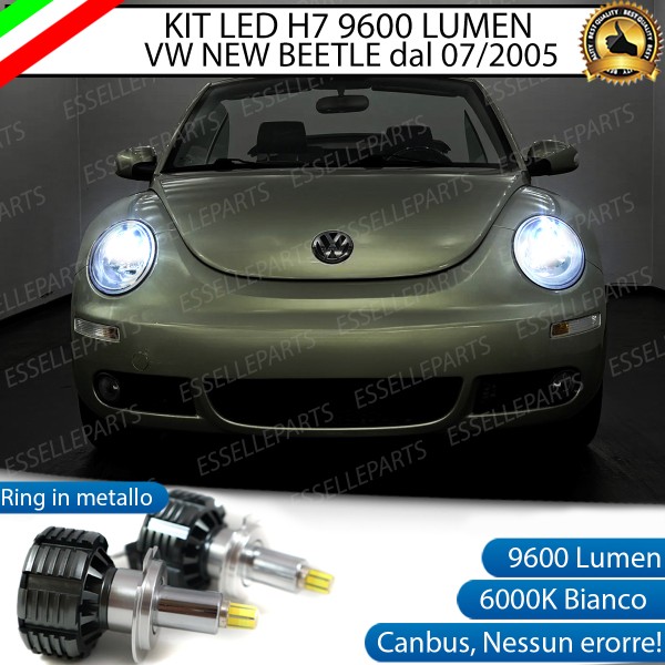 Kit Full LED H7 9600 Lumen 6000K bianco Anabbaglianti per VW New Beetle dal 07/2005