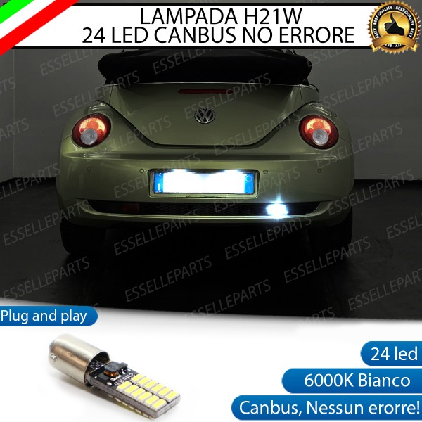 Lampada H21W 24 LED Retromarcia 6000K Bianco Canbus per VW New Beetle dal 07/2005