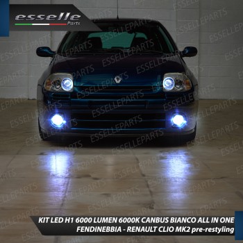 Kit Full LED coppia H1 6000 LUMEN Fendinebbia per Renault Clio Mk2 Pre-Restyling