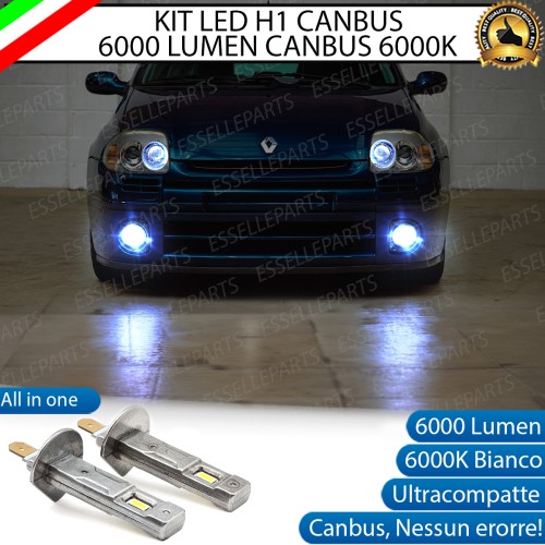 Kit Full LED coppia H1 6000 LUMEN Fendinebbia per Renault Clio Mk2 Pre-Restyling