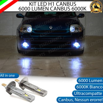 Kit Full LED coppia H1 6000 LUMEN Fendinebbia per Renault Clio Mk2 Pre-Restyling