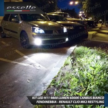 Kit Full LED Fendinebbia H11 9800 Lumen Per Renault Clio Mk2 Restyling