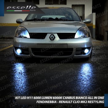 Kit Full LED H11 6000 LUMEN Canbus 6000K Fendinebbia per Renault Clio Mk2 Restyling