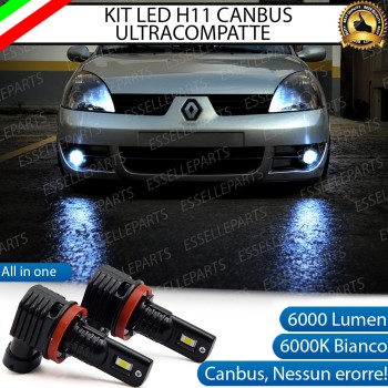 Kit Full LED H11 6000 LUMEN Canbus 6000K Fendinebbia per Renault Clio Mk2 Restyling