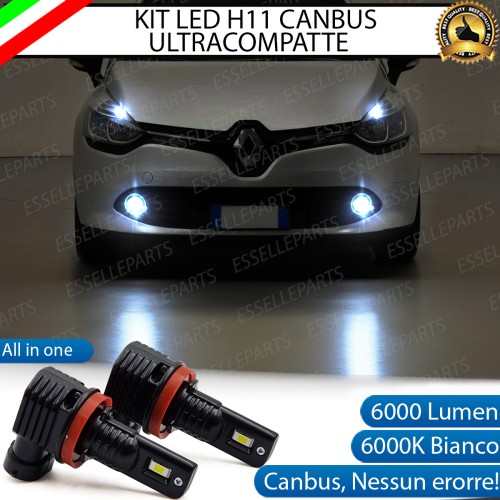 Kit Full LED H11 6000 LUMEN Canbus 6000K Fendinebbia per Renault Clio Mk4 Restyling