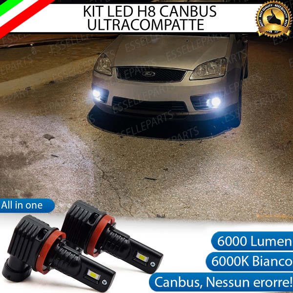 Kit Full LED H8 6000 LUMEN Canbus 6000K Fendinebbia per Ford C-max MK1
