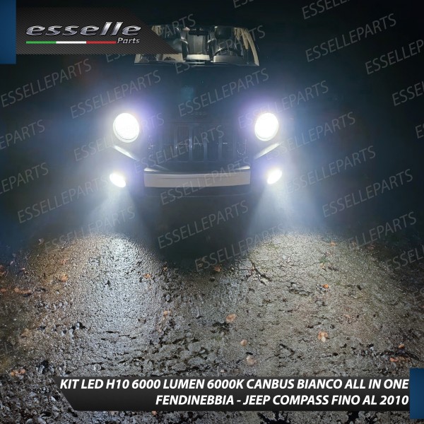 Kit Full LED H10 6000 LUMEN Fendinebbia per Jeep Compass MK1 fino al 2010