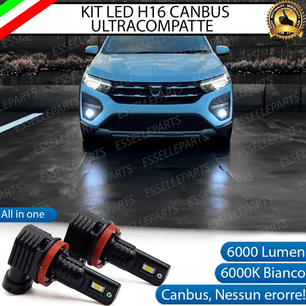 Kit Full LED H16 6000 LUMEN Canbus 6000K Bianco Fendinebbia per DACIA JOGGER