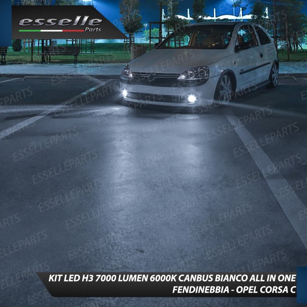Kit Full LED H3 7000 Lumen Fendinebbia Opel Corsa C