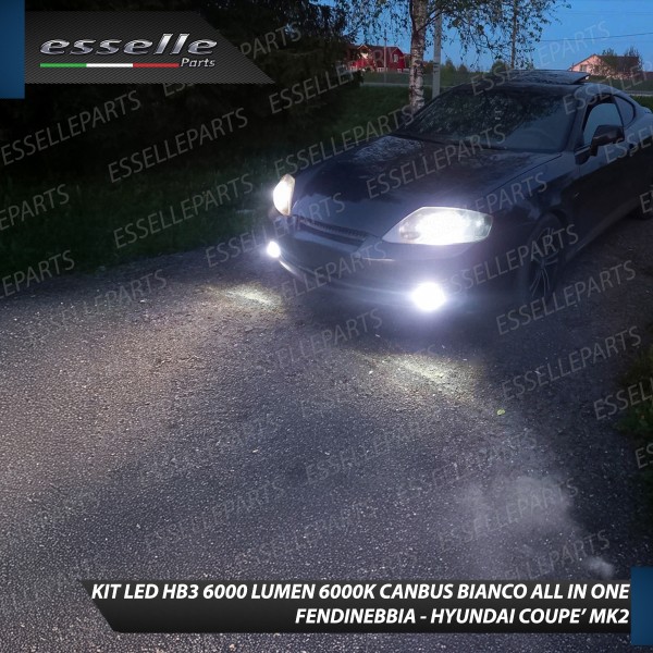 Kit Full LED HB4 6000 LUMEN Canbus 6000K Bianco Fendinebbia per HYUNDAI COUPE mk2