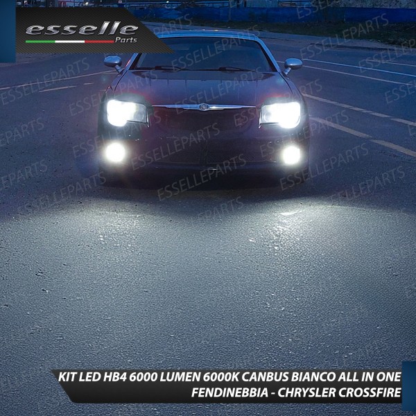 Kit Full LED HB4 6000 LUMEN Canbus 6000K Bianco Fendinebbia per CHRYSLER CROSSFIRE