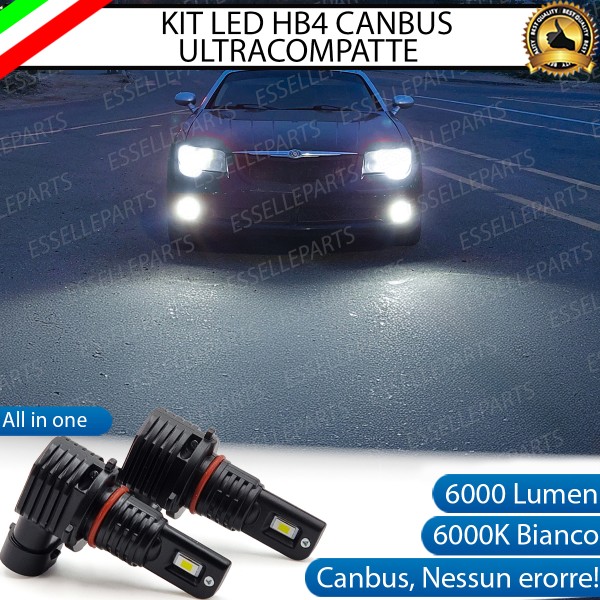 Kit Full LED HB4 6000 LUMEN Canbus 6000K Bianco Fendinebbia per CHRYSLER CROSSFIRE