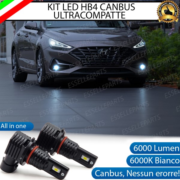 Kit Full LED HB4 6000 LUMEN Canbus 6000K Bianco Fendinebbia per HYUNDAI I30 FASTBACK
