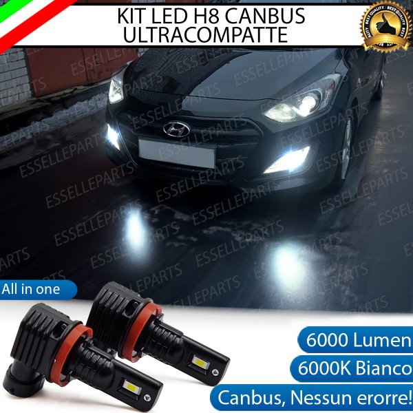 Kit Full LED H8 6000 LUMEN Canbus 6000K Fendinebbia per HYUNDAI I30 MK2
