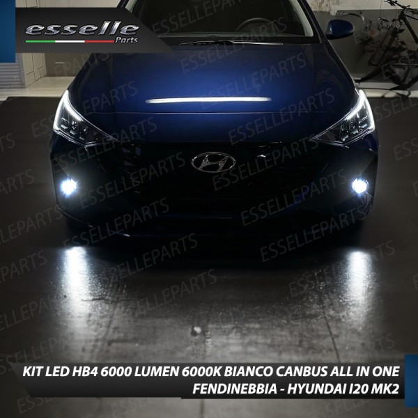 Kit Full LED HB4 6000 LUMEN Canbus 6000K Bianco Fendinebbia per HYUNDAI I20 MK3
