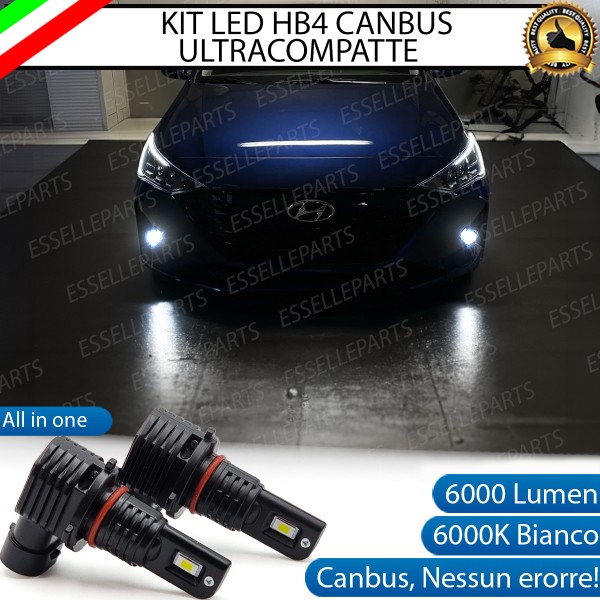 Kit Full LED HB4 6000 LUMEN Canbus 6000K Bianco Fendinebbia per HYUNDAI I20 MK3