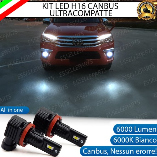 Kit Full LED H16 6000 LUMEN Canbus 6000K Bianco Fendinebbia per TOYOTA HILUX MK8