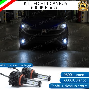 Kit Full LED Fendinebbia H11 9800 Lumen Per Fiat Doblò MK2 Restyling