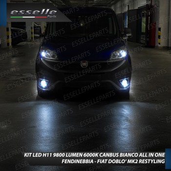 Kit Full LED Fendinebbia H11 9800 Lumen Per Fiat Doblò MK2 Restyling