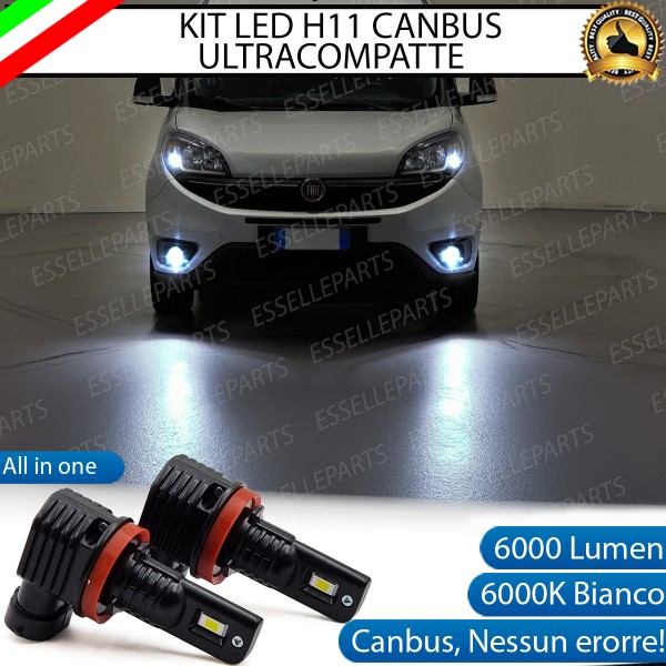 Kit Full LED H11 6000 LUMEN Canbus 6000K Fendinebbia per Fiat Doblò MK2 Restyling