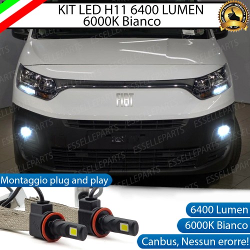 Kit Full LED Fendinebbia H11 6400 Lumen 6000K bianco Fiat Doblò Mk3