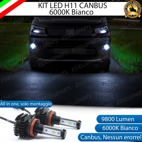 Kit Full LED Fendinebbia H11 9800 Lumen Per Fiat Doblò MK3