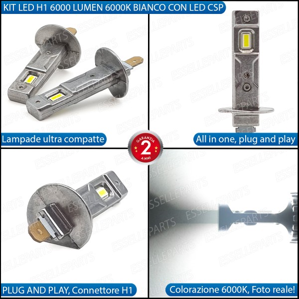 Kit Full LED coppia H1 6000 LUMEN Fendinebbia per ABARTH GRANDE PUNTO
