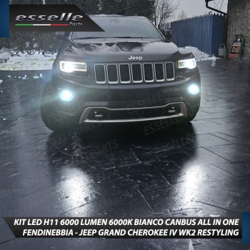 Kit Full LED H11 6000 LUMEN Canbus 6000K Fendinebbia per JEEP GRAND CHEROKEE IV WK2 RESTYLING