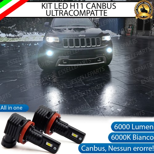 Kit Full LED H11 6000 LUMEN Canbus 6000K Fendinebbia per JEEP GRAND CHEROKEE IV WK2 RESTYLING