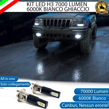 Kit Full LED H3 7000 Lumen Fendinebbia per JEEP GRAND CHEROKE MK2 WJ