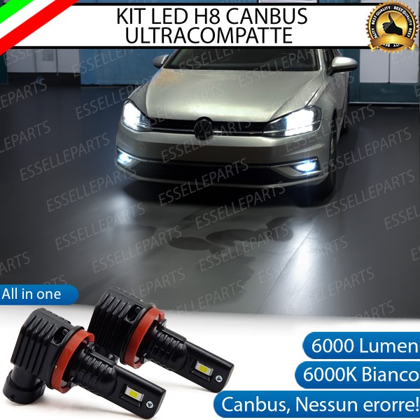 Kit Full LED H8 6000 LUMEN Canbus 6000K Fendinebbia per VOLKSWAGEN GOLF MK7 RESTYLING