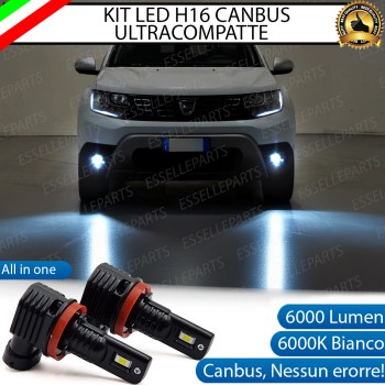 Kit Full LED H16 6000 LUMEN Canbus 6000K Bianco Fendinebbia per Dacia Duster Mk2