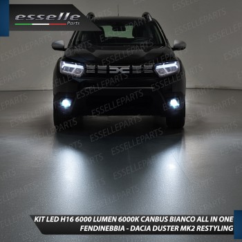 Kit Full LED H16 6000 LUMEN Canbus 6000K Bianco Fendinebbia per Dacia Duster Mk2 Restyling
