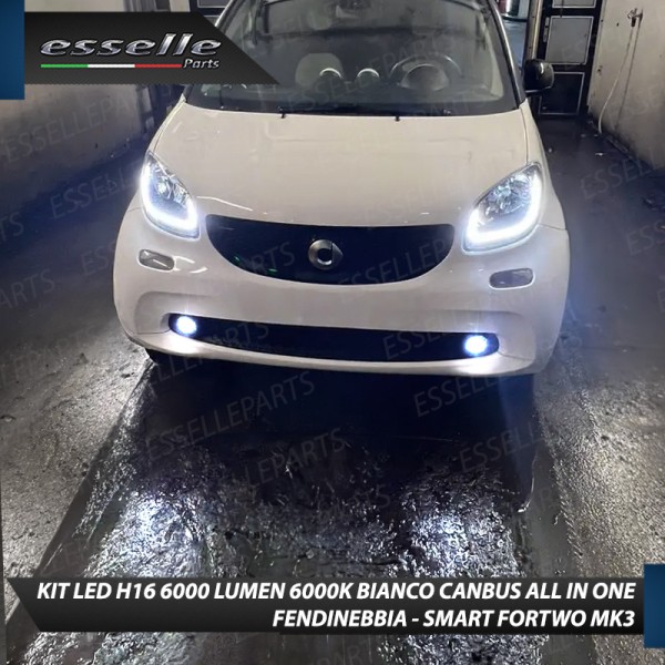 Kit Full LED H16 6000 LUMEN Canbus 6000K Bianco Fendinebbia per SMART FORTWO MK3