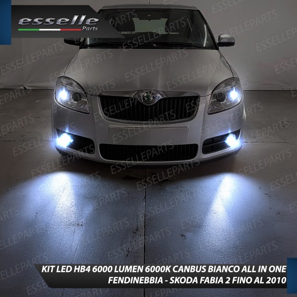 Kit Full LED HB4 6000 LUMEN Canbus 6000K Fendinebbia per Skoda Fabia 2 fino al 2010