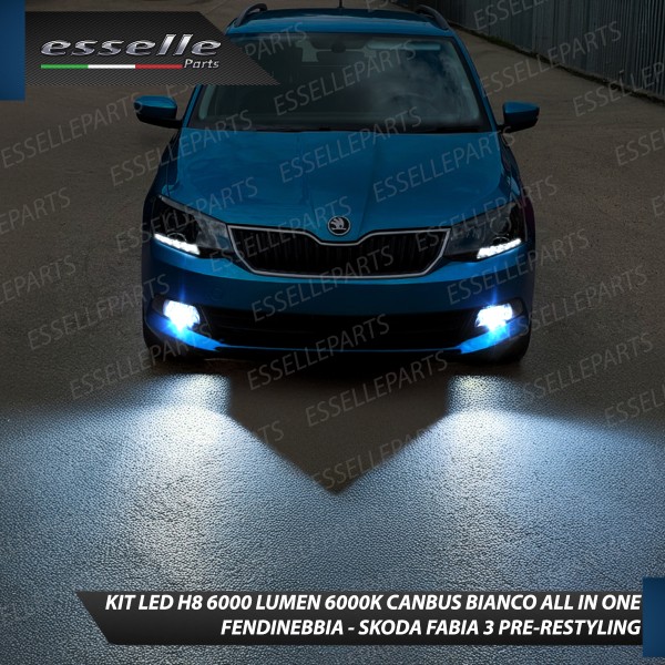 Kit Full LED H8 6000 LUMEN Canbus 6000K Fendinebbia per Skoda Fabia 3 Pre-restyling