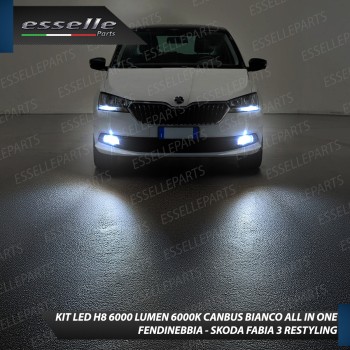 Kit Full LED H8 6000 LUMEN Canbus 6000K Fendinebbia per Skoda Fabia 3 Restyling