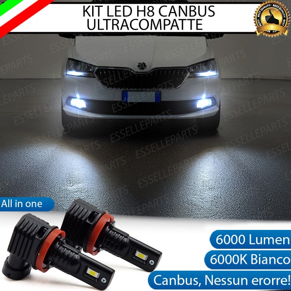 Kit Full LED H8 6000 LUMEN Canbus 6000K Fendinebbia per Skoda Fabia 3 Restyling