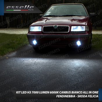 Kit Full LED H3 7000 Lumen Fendinebbia per Skoda Felicia