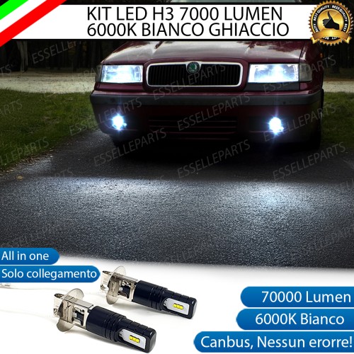 Kit Full LED H3 7000 Lumen Fendinebbia per Skoda Felicia