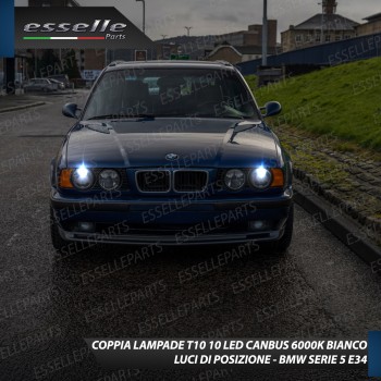 Luci posizione T10 W5W 10 LED Canbus per Bmw Serie 5 E34