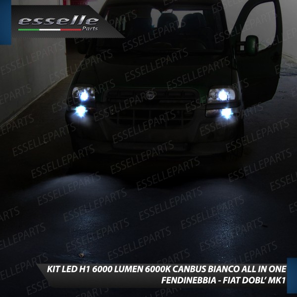 Kit Full LED coppia H1 6000 LUMEN Fendinebbia per Fiat Doblò Mk1